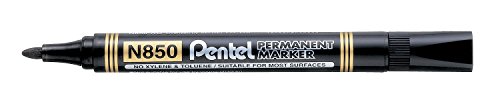Pentel - Marcador permanente apto para casi todas las superficies. Color negro (N850-AE)