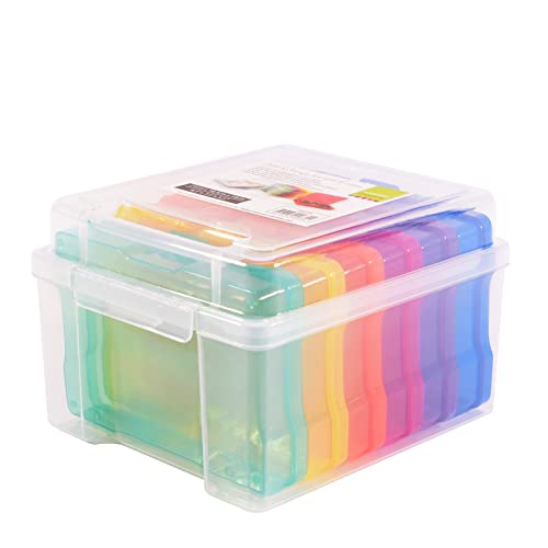 Vaessen Creative Caja de Almacenamiento Coloridas con 6 Compartimentos