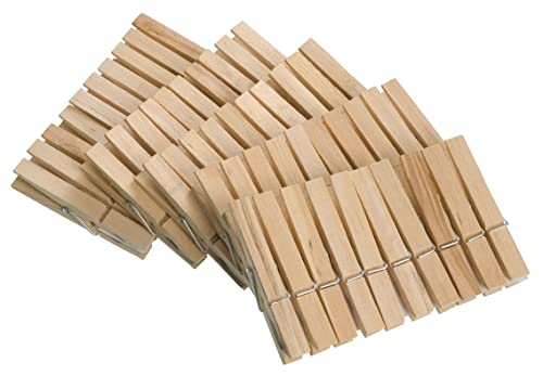 WENKO Pinzas para la ropa madera juego de 50 piezas - 50 piezas, Madera, 1 x 7 x 1 cm, Marrón