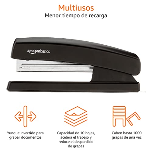 Amazon Basics - Grapadora con capacidad 1000 grapas, color negro