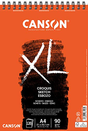 Canson XL Croquis Fino 90g Álbum Espiral Microperforado A4 120H